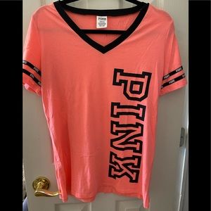 Victoria Secret pink coral v neck t-shirt
